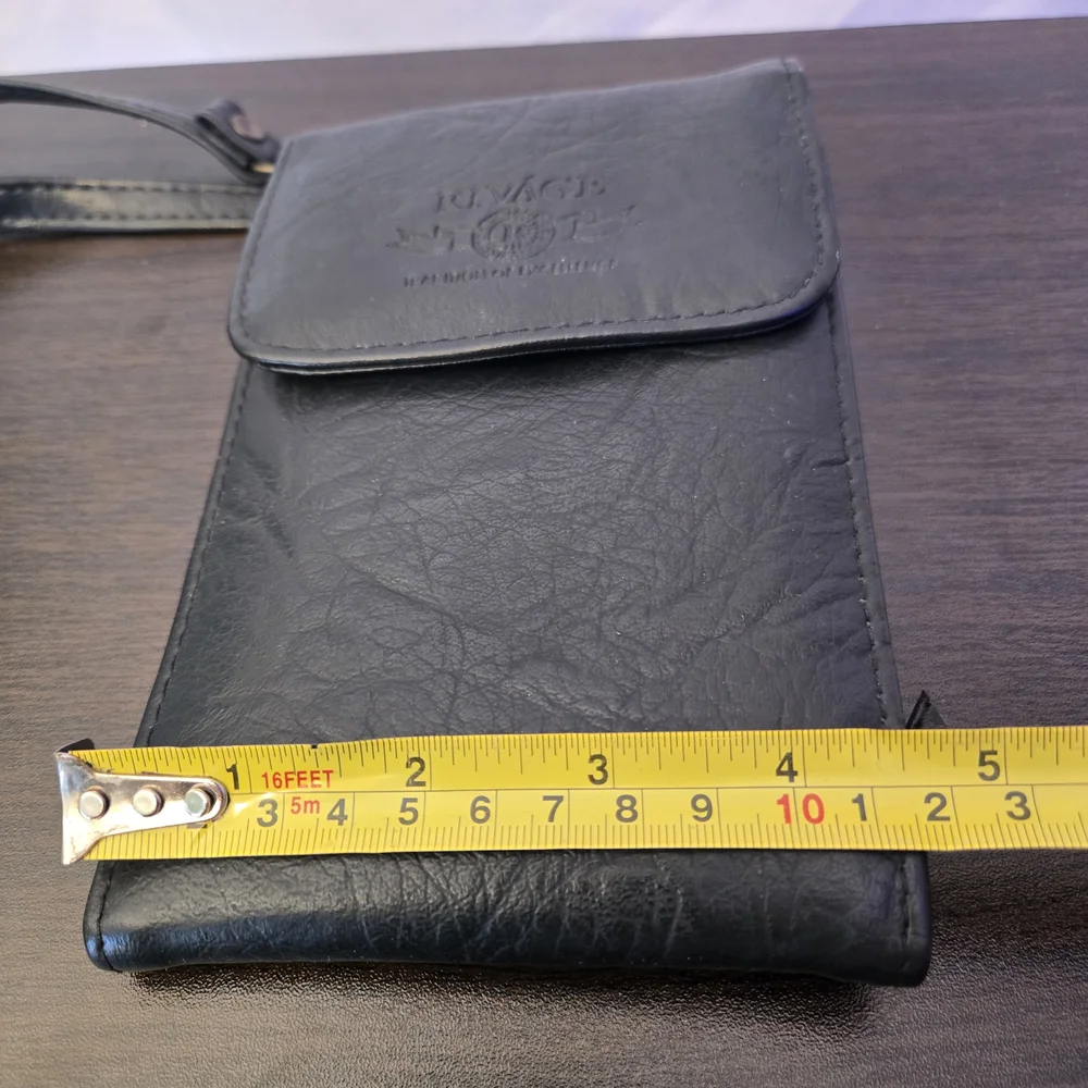 Vintage Black Ruvage Tradition Of Excellence Crossbody Wallet for Men Or Women